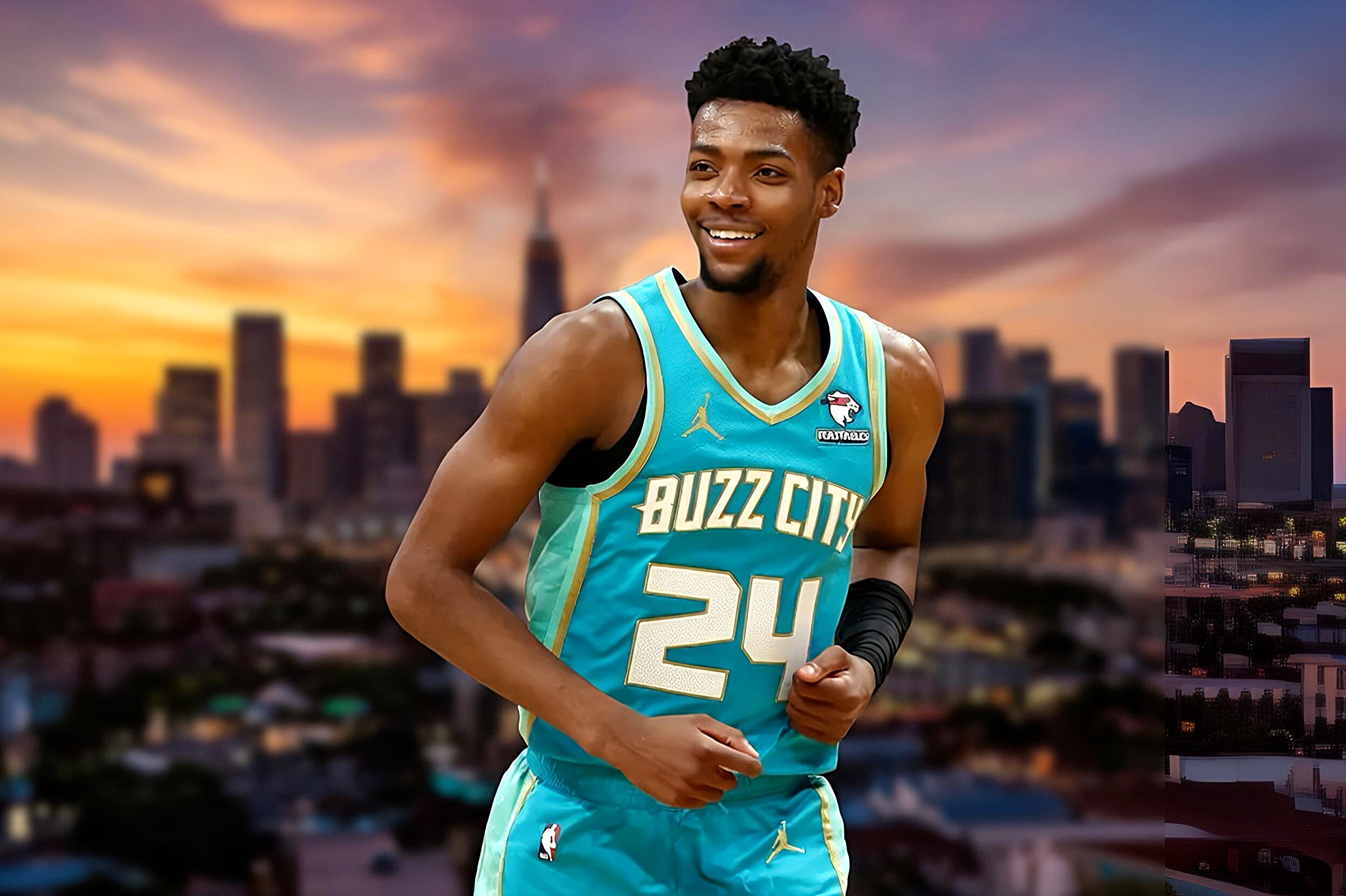 Brandon Miller in a Charlotte Hornets jersey during an NBA game, symbolizing his next leap and the key skill that could raise Charlotte’s ceiling.