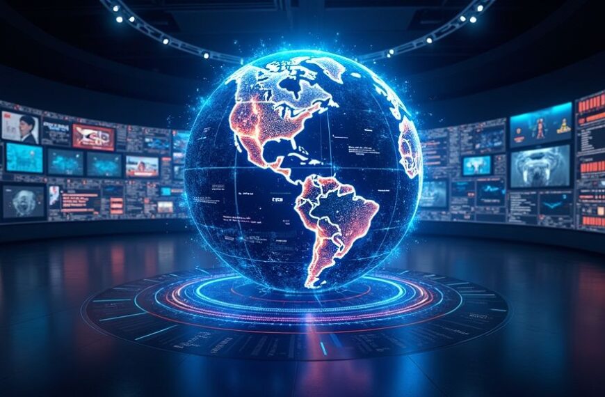 World Map in the globe in blue colour